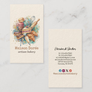 Bäckerei Geschäft Konditor Dessert Süßigkeiten Kuc Visitenkarte