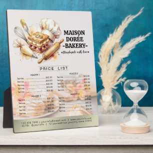 Bäckerei Geschäft Konditor Desserts Menü Preislist Fotoplatte