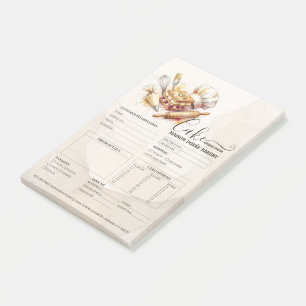Bäckerei Geschäft Konditor Kuchenbäcker Bestellfor Post-it Klebezettel