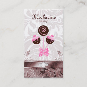 Bäckerei-Geschäfts-Karten-Kuchen-Pop-Wirbel rosa Visitenkarte