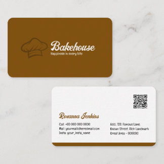 Bäckerei-Geschäftskarten-Vorlage mit QR-Code | DP7 Visitenkarte