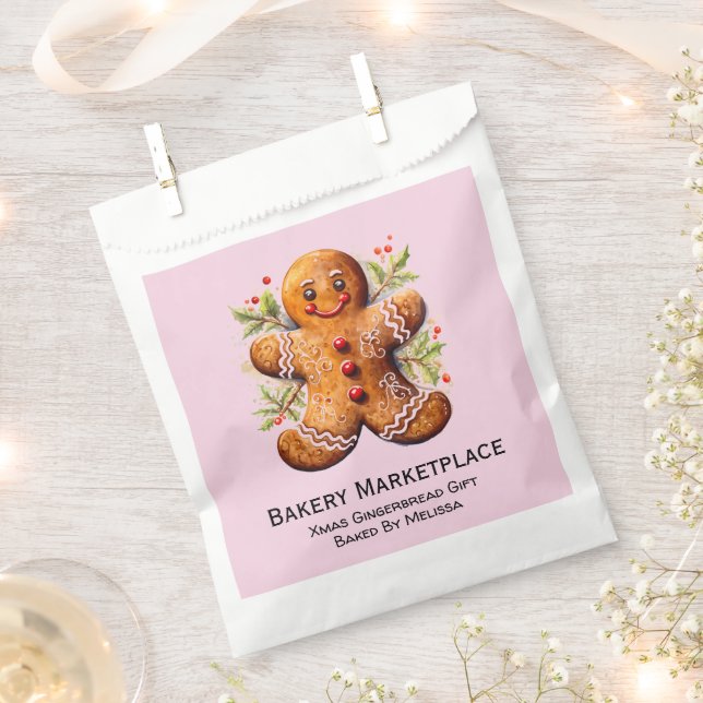 Bäckerei Geschenk Gingerbrot Promo Papier Beutel Geschenktütchen (Ausgeschnitten)