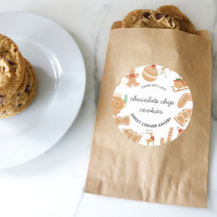 Bäckerei Gingerbrei Holiday Backkochaufkleber Runder Aufkleber