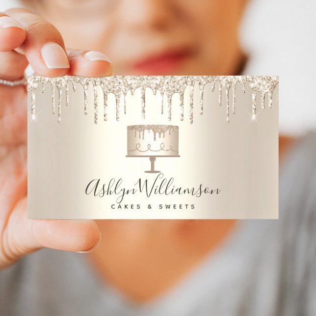 Bäckerei Gold Glitzer Tropfen Konditorei Koch Cate Visitenkarte (Von Creator hochgeladen)