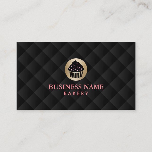 Bäckerei-Goldkuchen-Logo elegant Visitenkarte (Vorderseite)