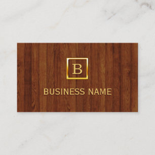 Bäckerei-Goldmonogramm-elegantes Holz Visitenkarte