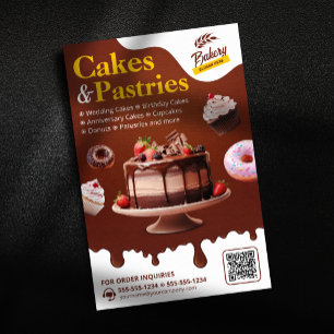 Bäckerei-Hochzeits-Geburtstags- und Jubiläumskuche Flyer