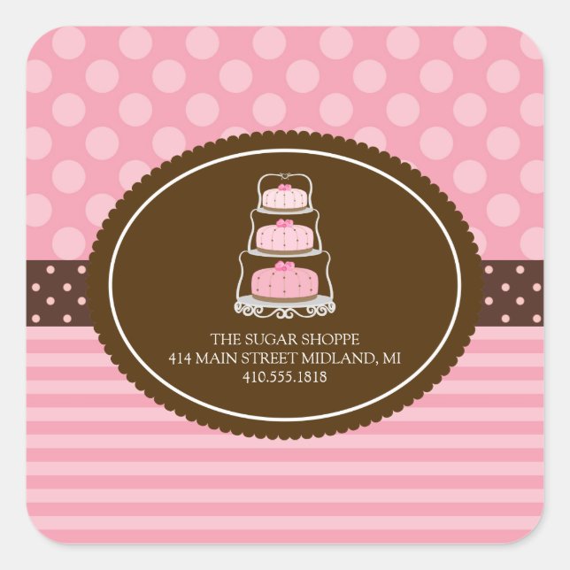 Bäckerei Hübsch Pastell-Etikett Aufkleber (Vorderseite)