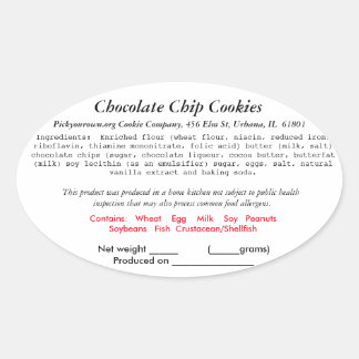 Bäckerei "ILLINOIS Hütte Law Label" (überarbeitet) Ovaler Aufkleber