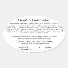 Bäckerei "ILLINOIS Hütte Law Label" (überarbeitet) Ovaler Aufkleber