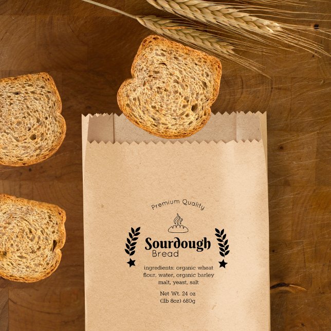 Bäckerei im Beschaffungsgewerbe Modernes Minimalis Gummistempel (Sourdough Bread Bakery Business Modern Minimalist Rubber Stamp)