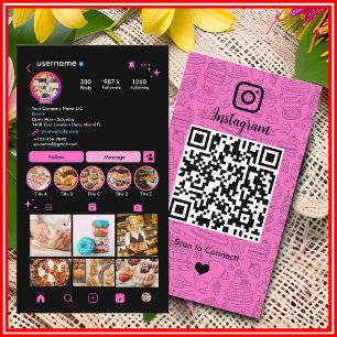 Bäckerei Instagram Chef Pinke Konditorei Catering Visitenkarte