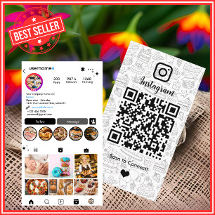 Bäckerei Instagram Chef Weiße Gebäck Catering QR-C Visitenkarte