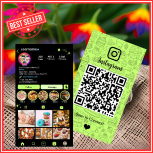 Bäckerei Instagram Koch Limette Grüner Konditor QR Visitenkarte