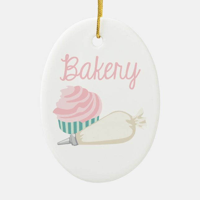 Bäckerei-kleiner Kuchen Keramik Ornament (Vorne)