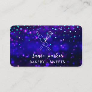 Bäckerei Koch mit Whisk Rolling Button Lila Blue Visitenkarte