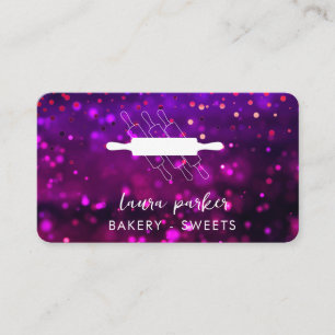 Bäckerei Koch Rolling Button Lila Pastry Handmade Visitenkarte