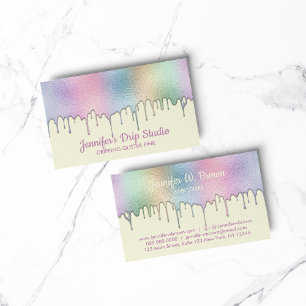 Bäckerei-Konditor-Abstrakt-Regenbogen-Malerei beig Visitenkarte