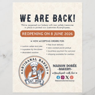 Bäckerei-Konditor Backen Catering Großwiedereröffn Flyer