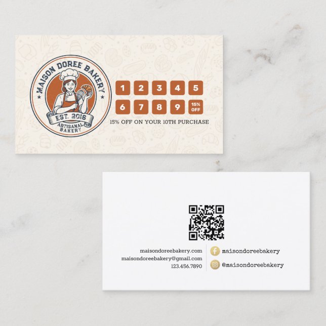 Bäckerei Konditor Backen Catering Treue Stempel (Vorne/Hinten)