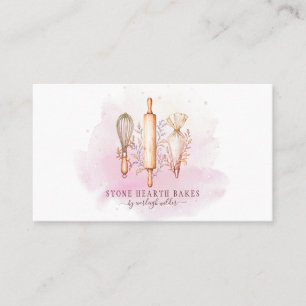 Bäckerei-Konditor-Bäcker-Utensilien Rosa Visitenkarte