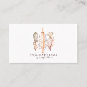 Bäckerei Konditor Bäcker Utensilien Rosa Visitenkarte