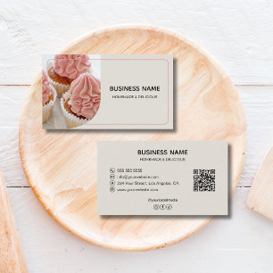 Bäckerei-Konditor-Custom-Foto-Logo-QR Visitenkarte