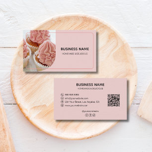 Bäckerei-Konditor-Custom-Foto-Logo-QR Visitenkarte