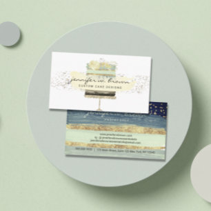 Bäckerei Konditor Gold Blüte Glanz Glamour Kuchen Visitenkarte