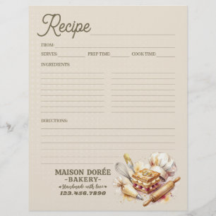Bäckerei-Konditor-Rezeptseite Kochbuch Flyer