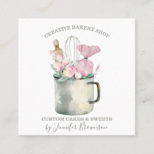 Bäckerei-Konditor-Tasse Boho chic Quadratische Visitenkarte
