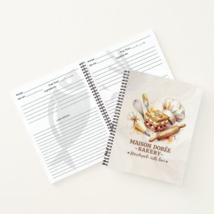 Bäckerei-Konditor-Wasserfarbe-Gold-Backen-Catering Notizbuch