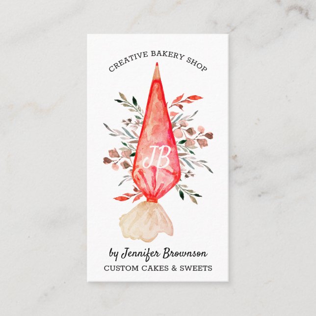 Bäckerei Konditorei Bag zeichnend Visitenkarte (Vorderseite)