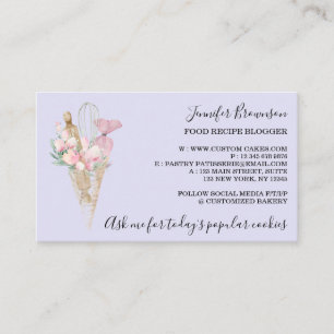 Bäckerei Konditorei Blume Boho Creative Koch lilac Visitenkarte