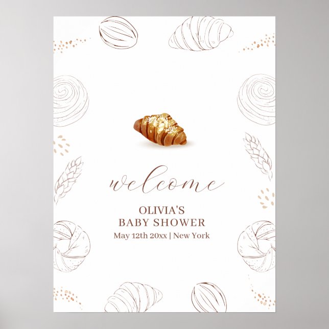 Bäckerei Konditorei im Oven Baby Dusche Empfang Poster (Vorne)