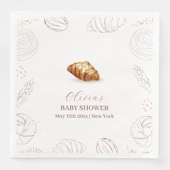 Bäckerei Konditorei in Oven Babydusche Serviette (Vorderseite)