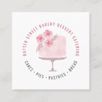 Bäckerei Konditorei Koch Aquarell Blumenkuchen Sq