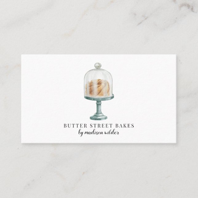Bäckerei Konditorei Koch Aquarell Business Card Visitenkarte (Vorderseite)