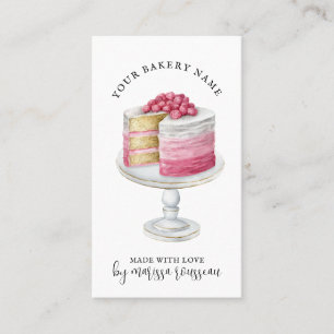 Bäckerei Konditorei Koch Aquarell Pink Kuchen Nach Visitenkarte