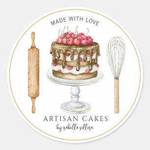 Bäckerei Konditorei Koch Baker Cake Product Label Runder Aufkleber