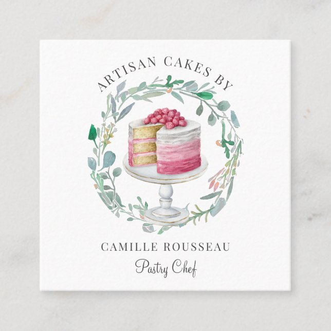 Bäckerei Konditorei Koch Baker Square Business Car Quadratische Visitenkarte (Vorderseite)
