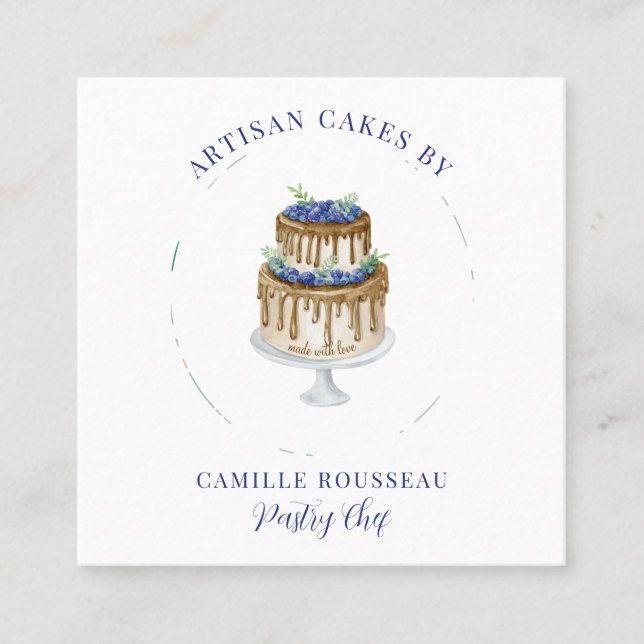 Bäckerei Konditorei Koch Baker Square Business Car Quadratische Visitenkarte (Vorderseite)