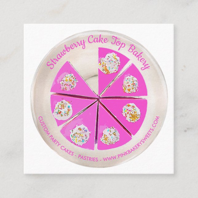 Bäckerei Konditorei Koch Berry Cheesecake Quadratische Visitenkarte (Vorderseite)
