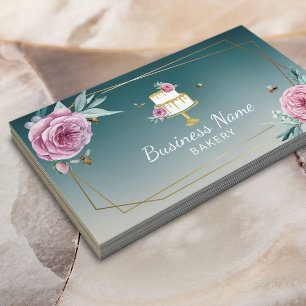 Bäckerei Konditorei Koch Blume & Bienen Aquamarine Visitenkarte