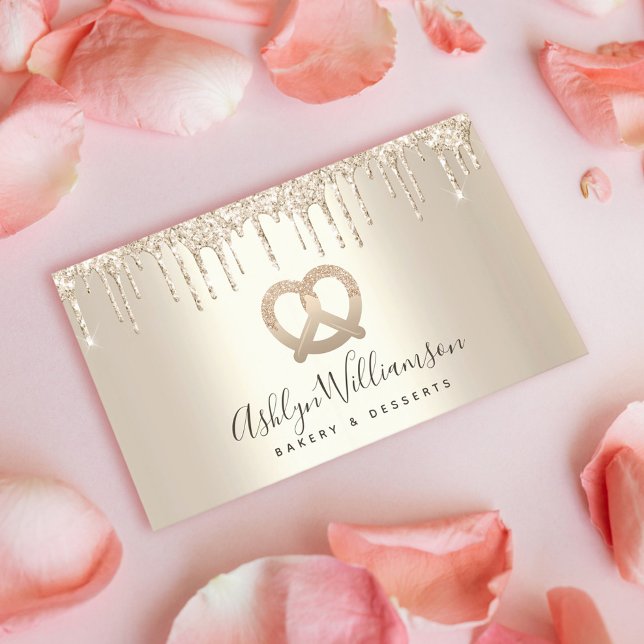 Bäckerei Konditorei Koch Catering Gold Glitzer Tro Visitenkarte (Von Creator hochgeladen)