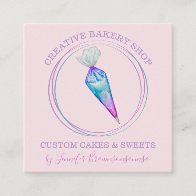 Bäckerei Konditorei Koch einzigartig Quadratische Visitenkarte (Vorderseite)