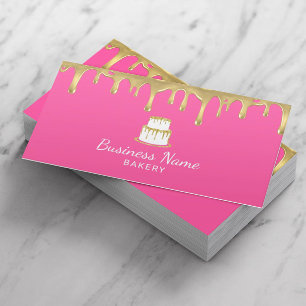 Bäckerei Konditorei Koch Gold Cake Logo Sweet Pink Visitenkarte