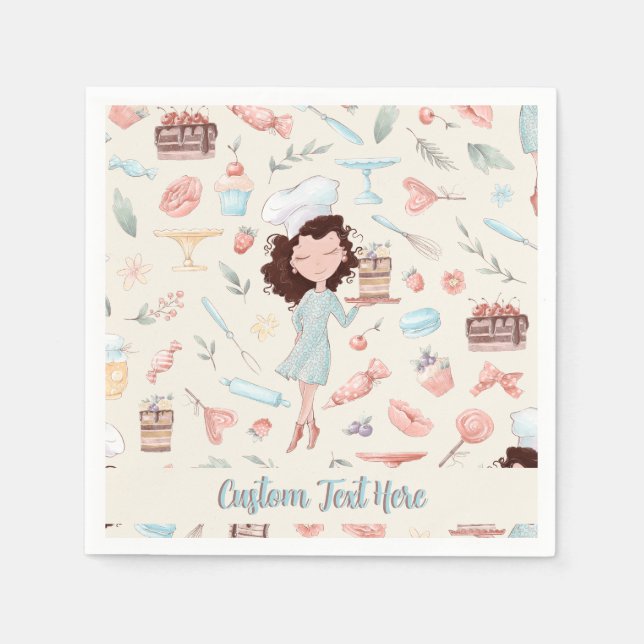 Bäckerei Konditorei Koch Kuchendekation Personalis Serviette (Vorderseite)