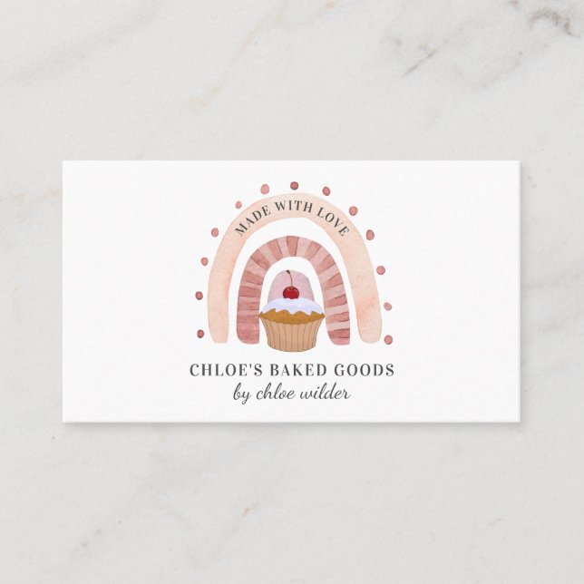 Bäckerei Konditorei Koch Rainbow Cupcake Business  Visitenkarte (Vorderseite)