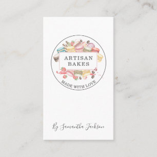 Bäckerei Konditorei Koch Watercolor Desserts Visitenkarte